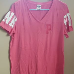 Pink v neck tee